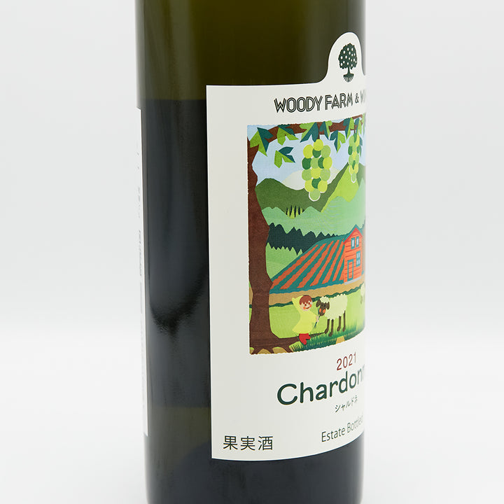WOODY FARM &amp; WINERY(ウッディファーム＆ワイナリー) シャルドネのラベル左側面