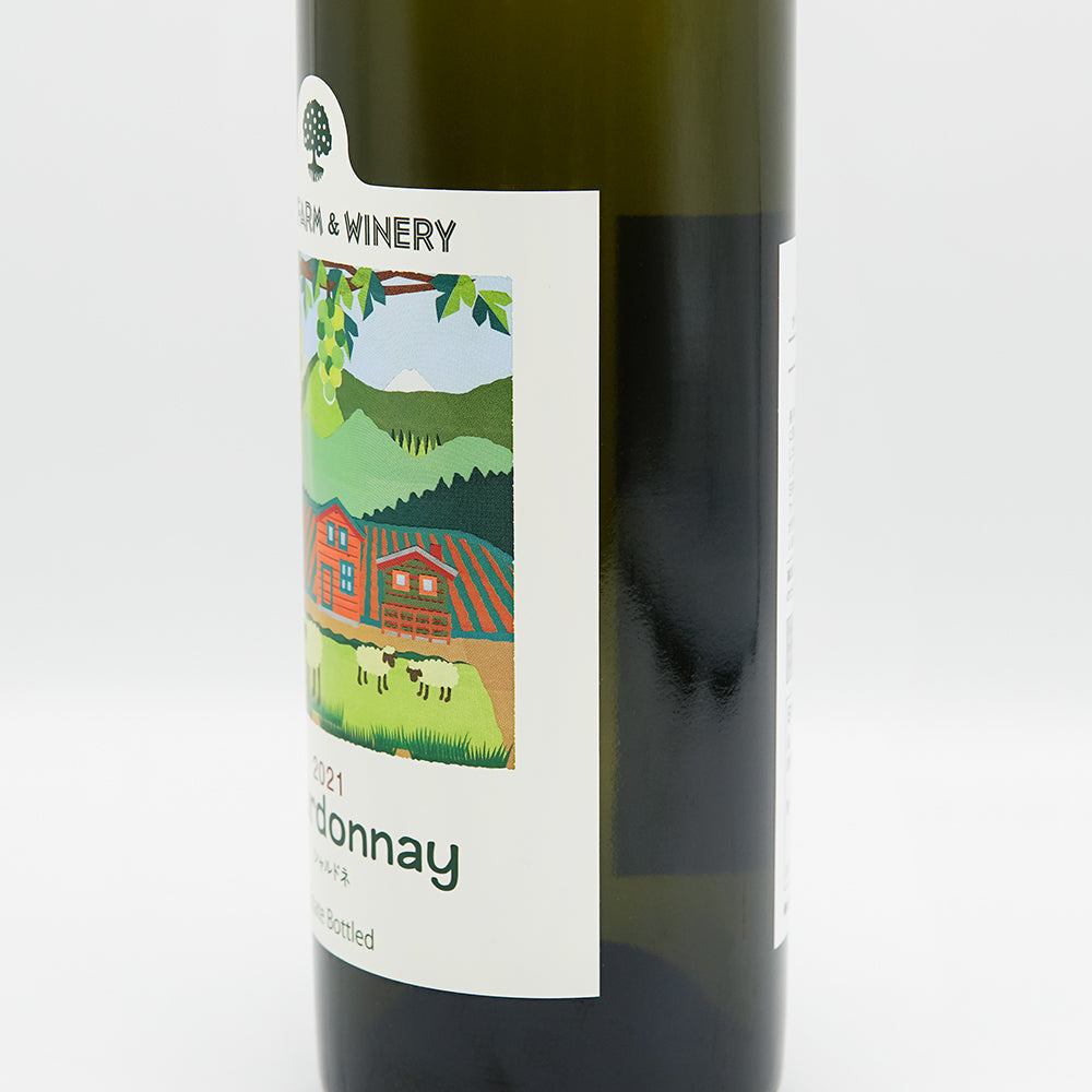 WOODY FARM &amp; WINERY(ウッディファーム＆ワイナリー) シャルドネのラベル右側面