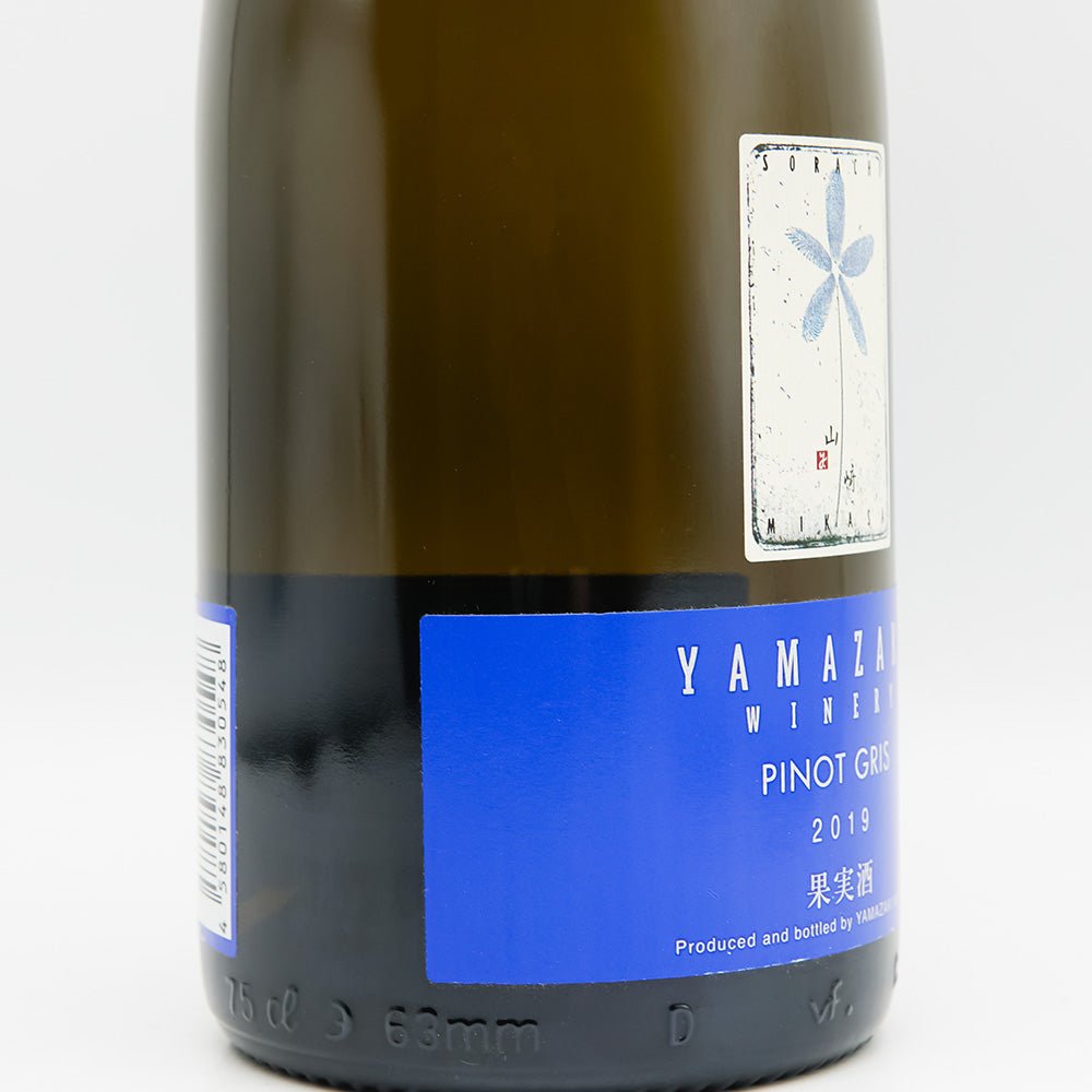 山崎ワイナリー PINOT GRIS(ピノグリ) 2019のラベル左側面