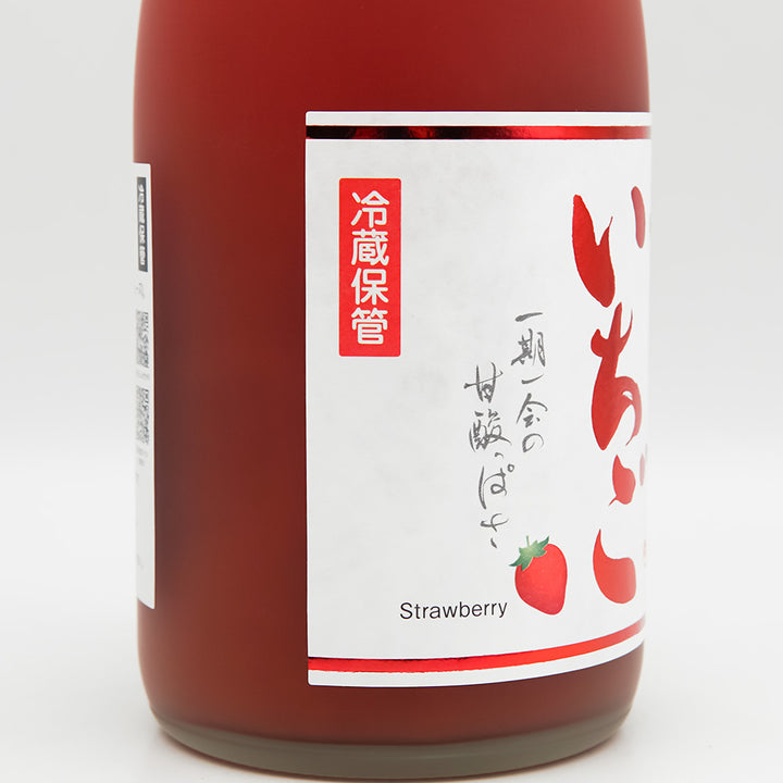 梅乃宿(うめのやど) あらごしいちごのラベル左側面
