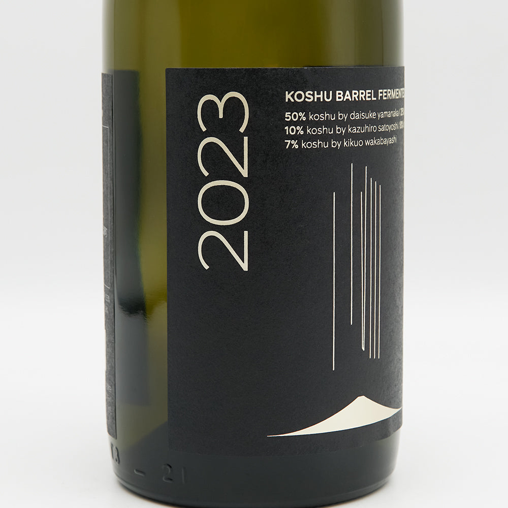 7c(seven cedars winery) KOSHU BARREL FERMENTED 甲州樽発酵 2023のラベル左側面