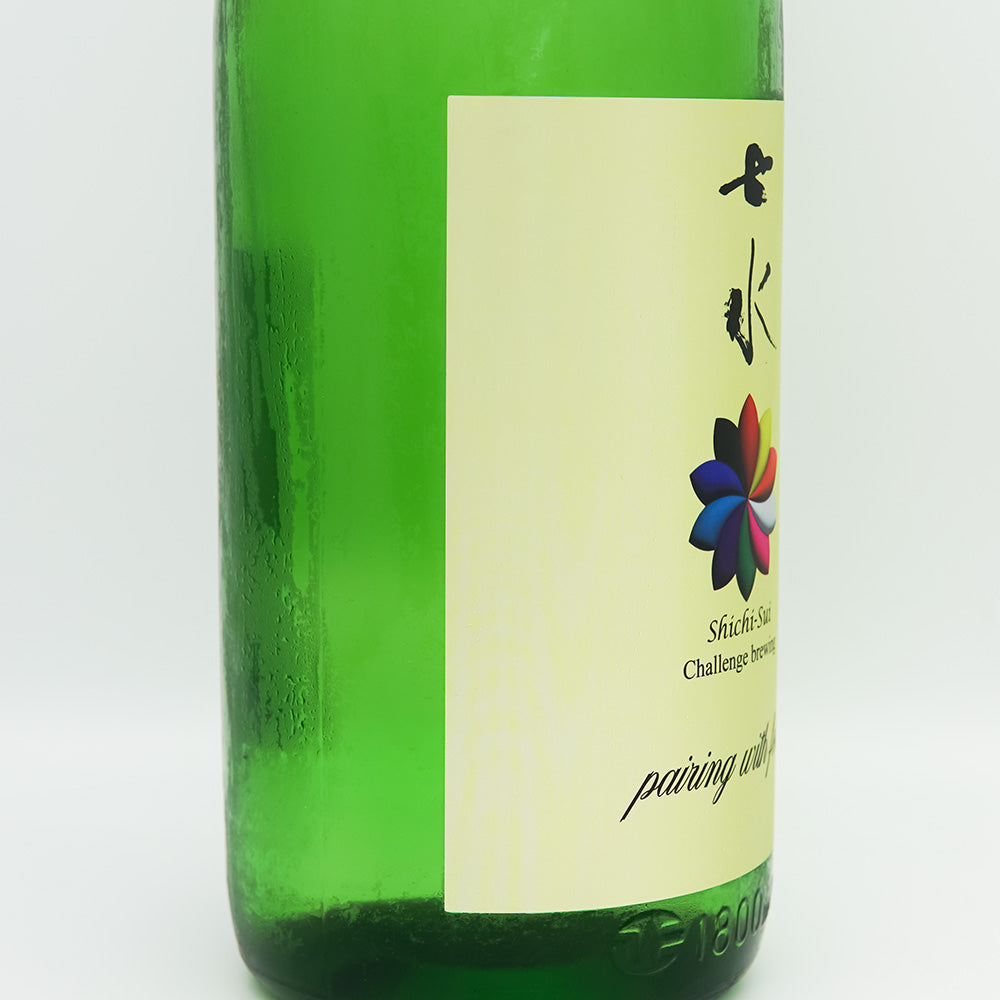 七水(しちすい) Challenge brewing pairing with foodのラベル左側面