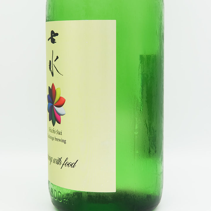 七水(しちすい) Challenge brewing pairing with foodのラベル右側面