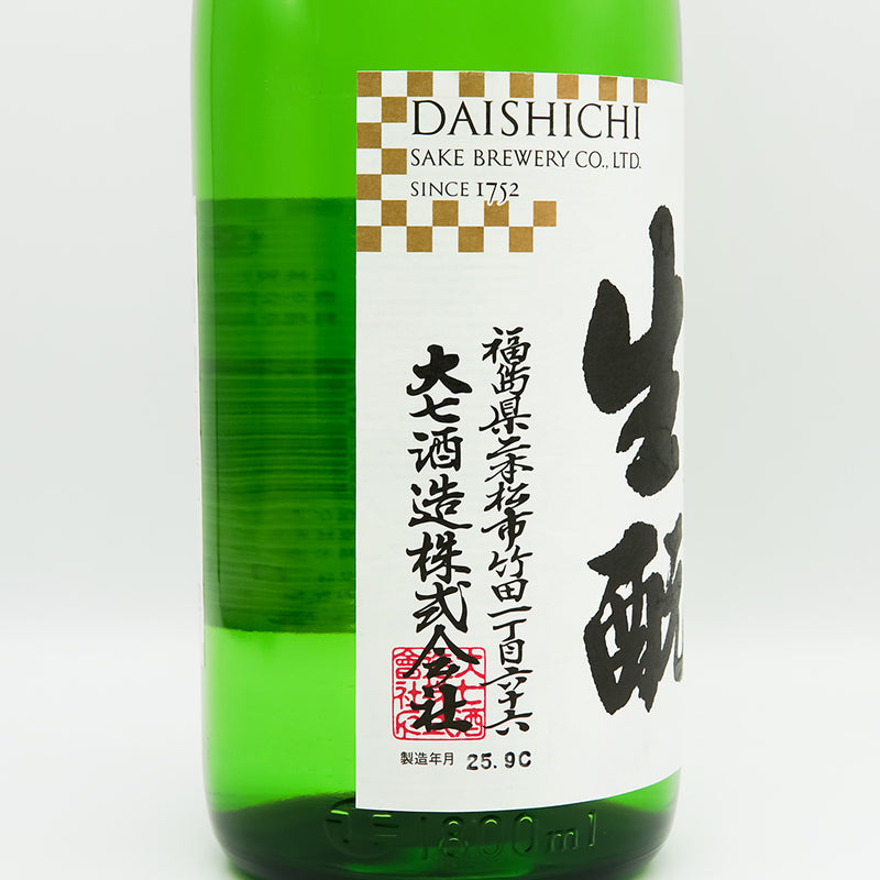 大七(だいしち) 純米 生酛のラベル左側面
